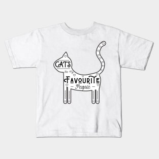 Cats Are My Favorite People, White Background, UK Spelling Kids T-Shirt